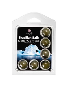 Набор из 6 шариков с массажным маслом Brazilian Balls с ледяным эффектом