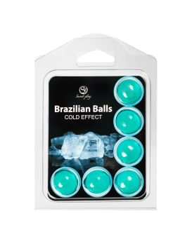 Набор из 6 шариков с массажным маслом Brazilian Balls с охлаждающим эффектом