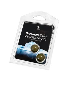 Набор из 2 шариков с массажным маслом Brazilian Balls с ледяным эффектом