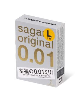 Презервативы Sagami Original 0.01 L-size увеличенного размера - 2 шт.