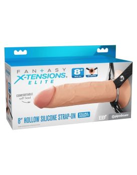 Полый страпон на ремнях 8’’ Hollow Silicone Strap-on