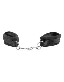 Чёрные наручники с карабинами Beginners Handcuffs