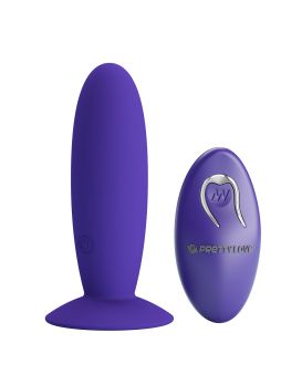 Фиолетовый анальный вибростимулятор Remote Control Vibrating Plug Youth - 11 см.