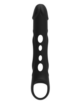 Черная насадка-удлинитель Vibrating Extender With Remote с вибрацией