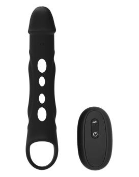 Черная насадка-удлинитель Vibrating Extender With Remote с вибрацией