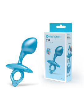 Голубая анальная пробка для массажа простаты Bulb Silicone Prostate Plug - 10,7 см.