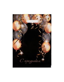 Пакет с вырубной ручкой и принтом в виде шариков (30х40 см)