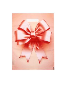 Пакет с принтом в виде банта с вырубной ручкой (30х40 см)