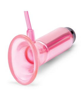 Розовый вакуумный стимулятор для клитора с вибрацией Vibrating Clitoral Pump with Quick Release