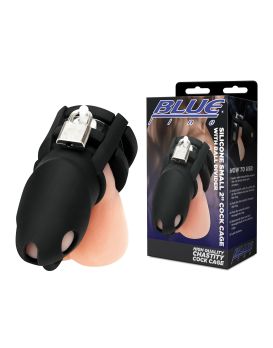Черная клетка для пениса Silicone Small 2 in Cock Cage With Ball Divider
