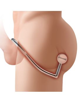 Кольцо на пенис с анальным стимулятором Stainless Steel Anal Hook   Cock Ring