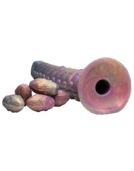 Фантазийный фаллоимитатор Deep Invader Tentacle Ovipositor Silicone Dildo with Eggs - 22,9 см.