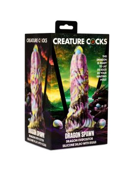 Фантазийный фаллоимитатор Dragon Spawn Dragon Ovipositor Silicone Dildo with Eggs - 18,5 см.