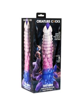 Фантазийный фаллоимитатор Tenta-Queen Ovipositor Silicone Dildo with Eggs - 29,2 см.