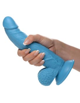 Голубой фаллоимитатор на присоске 7.5  Dildo with Balls - 21,5 см.