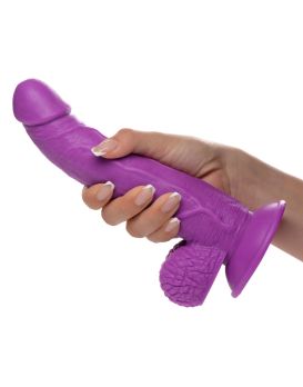 Фиолетовый фаллоимитатор на присоске 7.5  Dildo with Balls - 21,5 см.