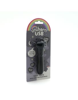 Черная вибропуля Unihorn USB Wild Spirit со стимуляцией язычком