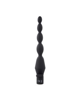 Черная анальная елочка с вибрацией Vibrating Butt Beads - 22 см.