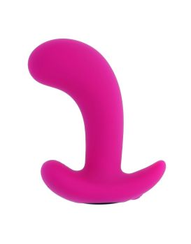Розовый вибромассажёр простаты с пультом ДУ Hooking Up - 9,5 см.
