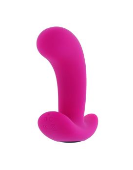 Розовый вибромассажёр простаты с пультом ДУ Hooking Up - 9,5 см.