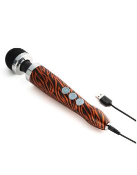 Беспроводной wand-вибратор Doxy Die Cast 3R с тигровым принтом на рукояти - 28 см.