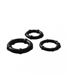 Набор из 3 черных эрекционных колец Babooom Ring Set