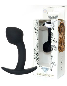 Черная анальная втулка Curved - 7,5 см.