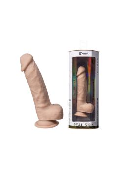 Телесный фаллоимитатор на присоске Real Skin Model 1 - 21 см.