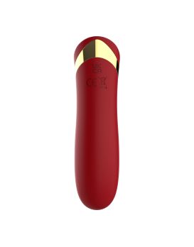 Красный силиконовый мини-вибратор - 13,7 см.