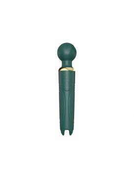Зеленый двусторонний вибратор-wand Secwell - 22 см.