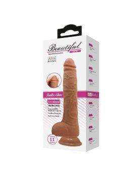 Темно-бежевый фаллоимитатор-гигант на присоске Dick - 28 см.