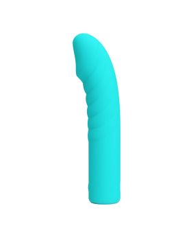 Аквамариновый вибромассажёр Rylan - 16 см.