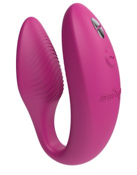 Розовый U-образный вибратор для пар We-Vibe Sync 2