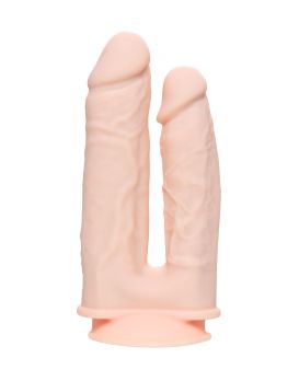 Телесный анально-вагинальный вибратор RealStick Silicone Jason M - 18 см.