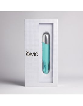 Бирюзовая многофункциональная вибропуля с щеточкой