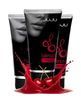 Набор из 3 съедобных лубрикантов JUJU со вкусом вишни