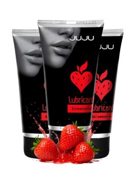 Набор из 3 съедобных лубрикантов JUJU со вкусом клубники