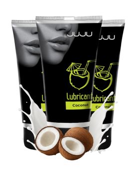 Набор из 3 съедобных лубрикантов JUJU со вкусом кокоса