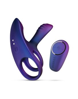 Фиолетовое эрекционное виброкольцо с клиторальной подушечкой Infinity Ignite