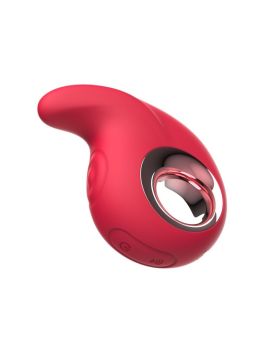 Красный клиторальный массажер с функцией постукивания