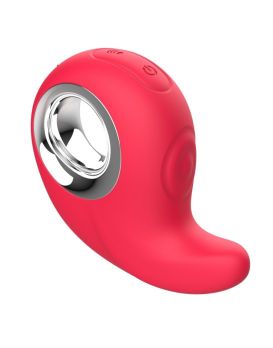 Красный клиторальный массажер с функцией постукивания