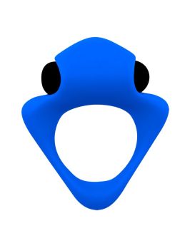 Синее эрекционное кольцо Wooomy Tribeс с вибрацией