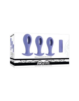 Набор из 3 анальных пробок с вибропулей Hole Punch Plug Set