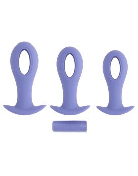 Набор из 3 анальных пробок с вибропулей Hole Punch Plug Set