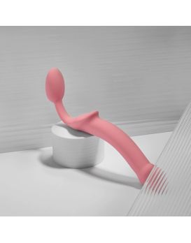 Розовый безремневой страпон Strap-on-me Semi-Realistic Bendable Strap-On size M