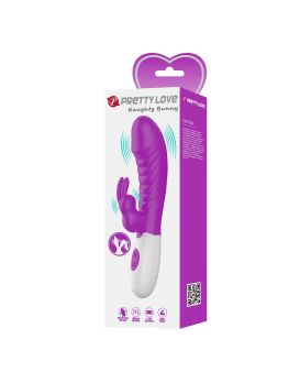 Лиловый вибратор-кролик Naughty Bunny - 19,8 см.