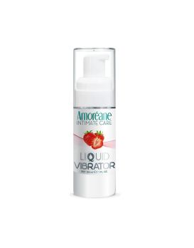 Жидкий вибратор со вкусом клубники Amoreane Strawberry - 30 мл.