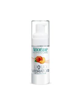 Жидкий вибратор со вкусом персика Amoreane Peach - 30 мл.