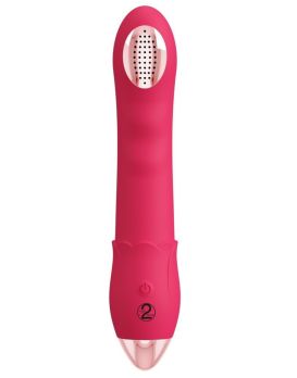 Малиновая насадка на душ с вибрацией Showers to orgasm - 20,1 см.