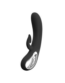 Черный вибратор-кролик Romance Massage - 24 см.